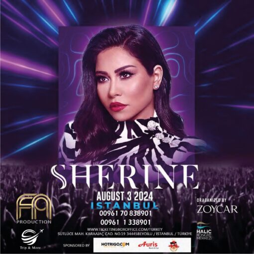 Join us for the most powerful concert for summer 2024 in Istanbul with Sherin Abdel Wahab in 3 August in halic kongre merkezi For booking and inquiries 70838901 or 01338901 you can also visit our website www.tripandmorelb.com