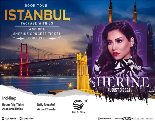 Join us for the most powerful concert for summer 2024 in Istanbul with Sherin Abdel Wahab in 3 August in halic kongre merkezi For booking and inquiries contact us on : 70838901 01348901 #tripandmore #trip #travelagencyinlebanon #travelagency #tamerhosnyconcert #tamerhosnyconcertinlebanon #tamerhosnyinturkey #newyearseve #newyear #music #istanbul #instanbulparty