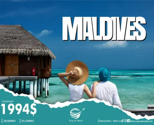 MALDIVES "Just you, me, and the sea of stars." Our special Honeymoon packages travel agency in lebanon