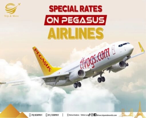 Special rates now available on Pegasus Airlines with Trip & More! travel agency in lebanon