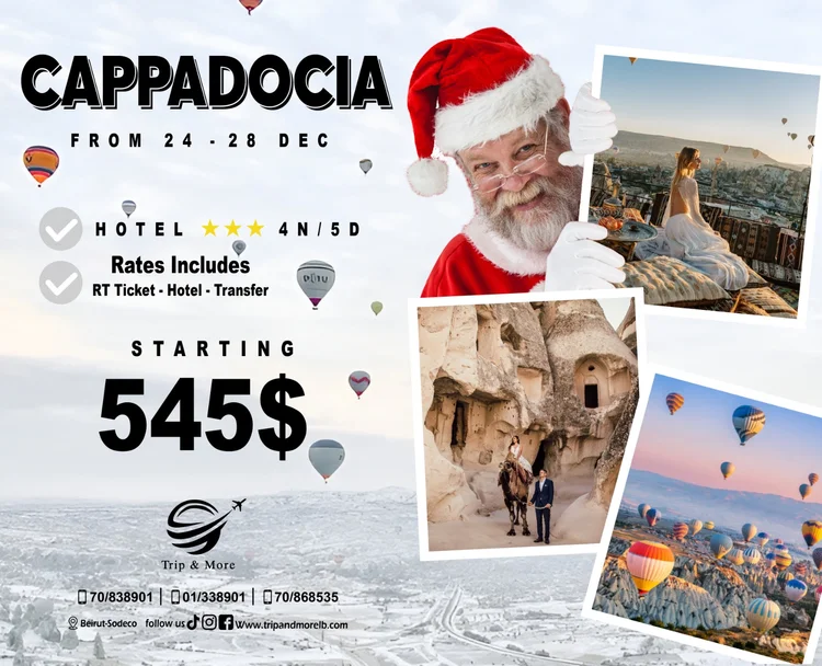 Join us in Cappadocia from Dec 24 - 28 for a magical winter escape travel agency in lebanon